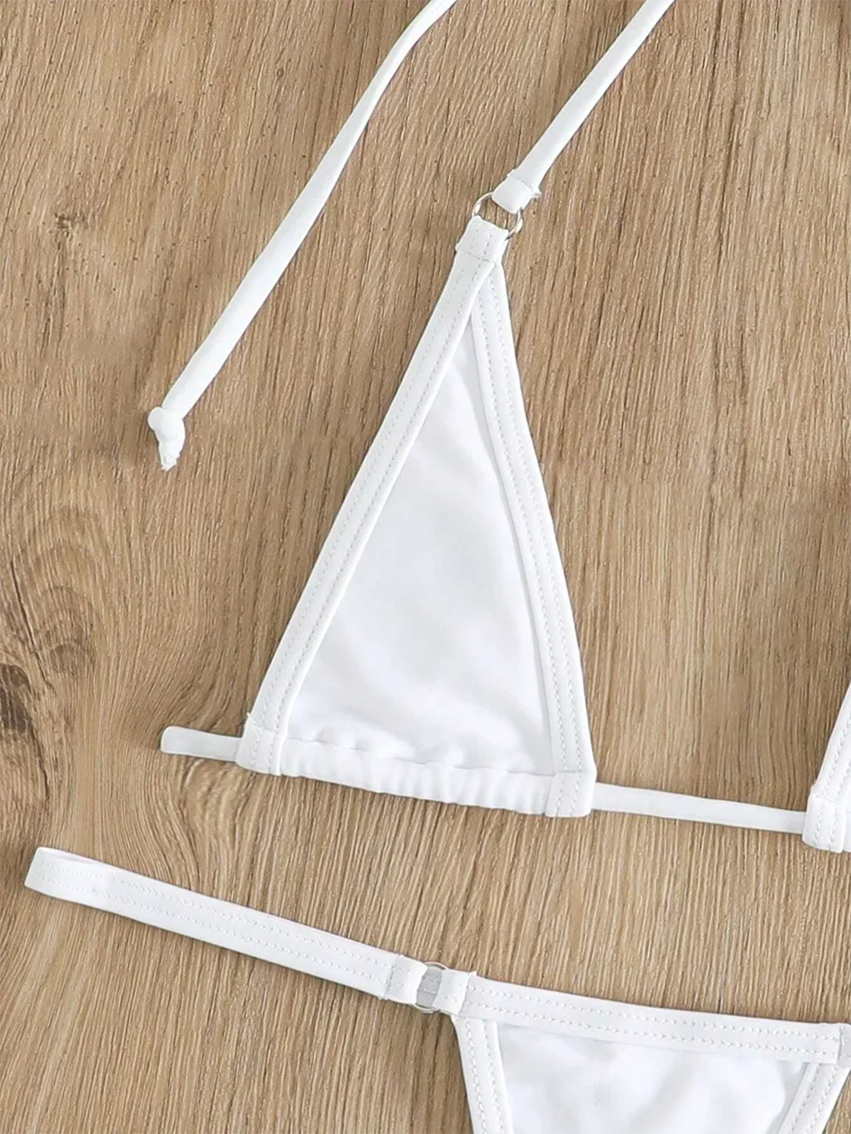 Sexy Micro Bikini 2024 Women Swimsuit Female Swimwear Mini Thong Bikinis Set Halter Biquini Beach Wear Swimming for Bathing Suit