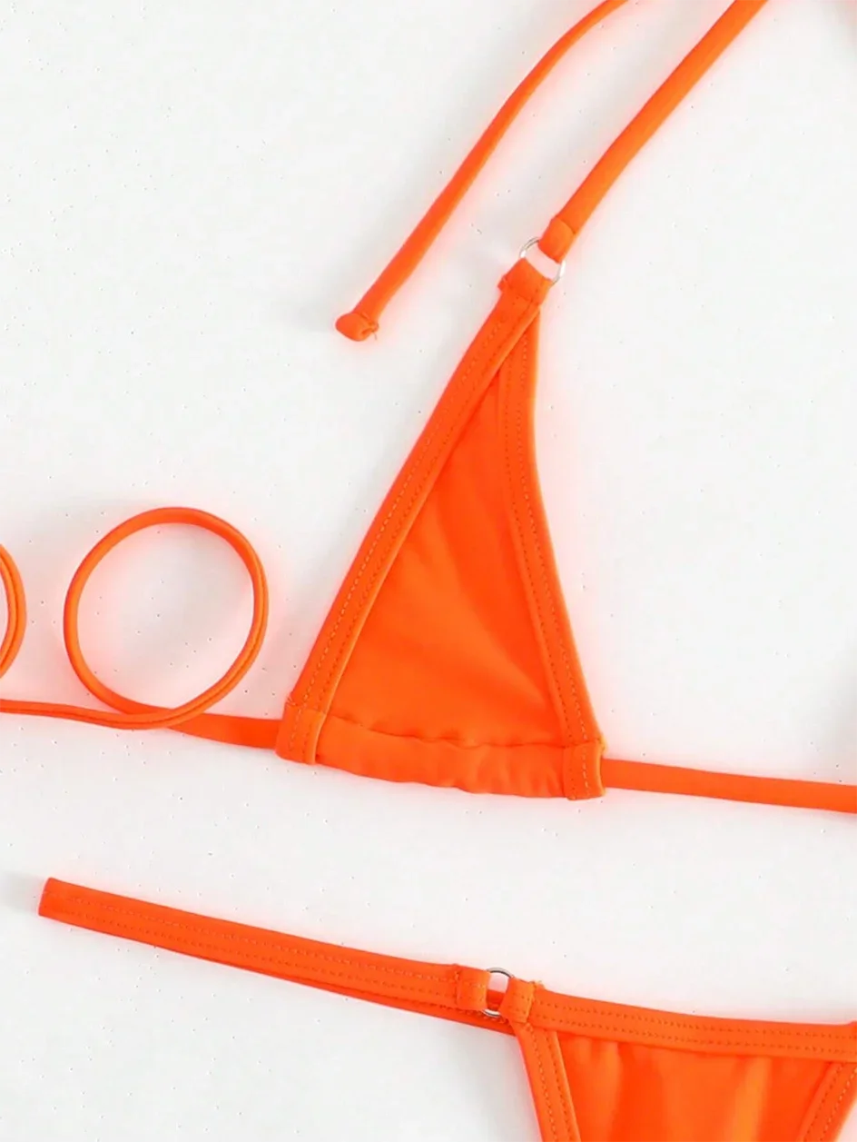 Sexy Micro Bikini 2024 Women Swimsuit Female Swimwear Mini Thong Bikinis Set Halter Biquini Beach Wear Swimming for Bathing Suit