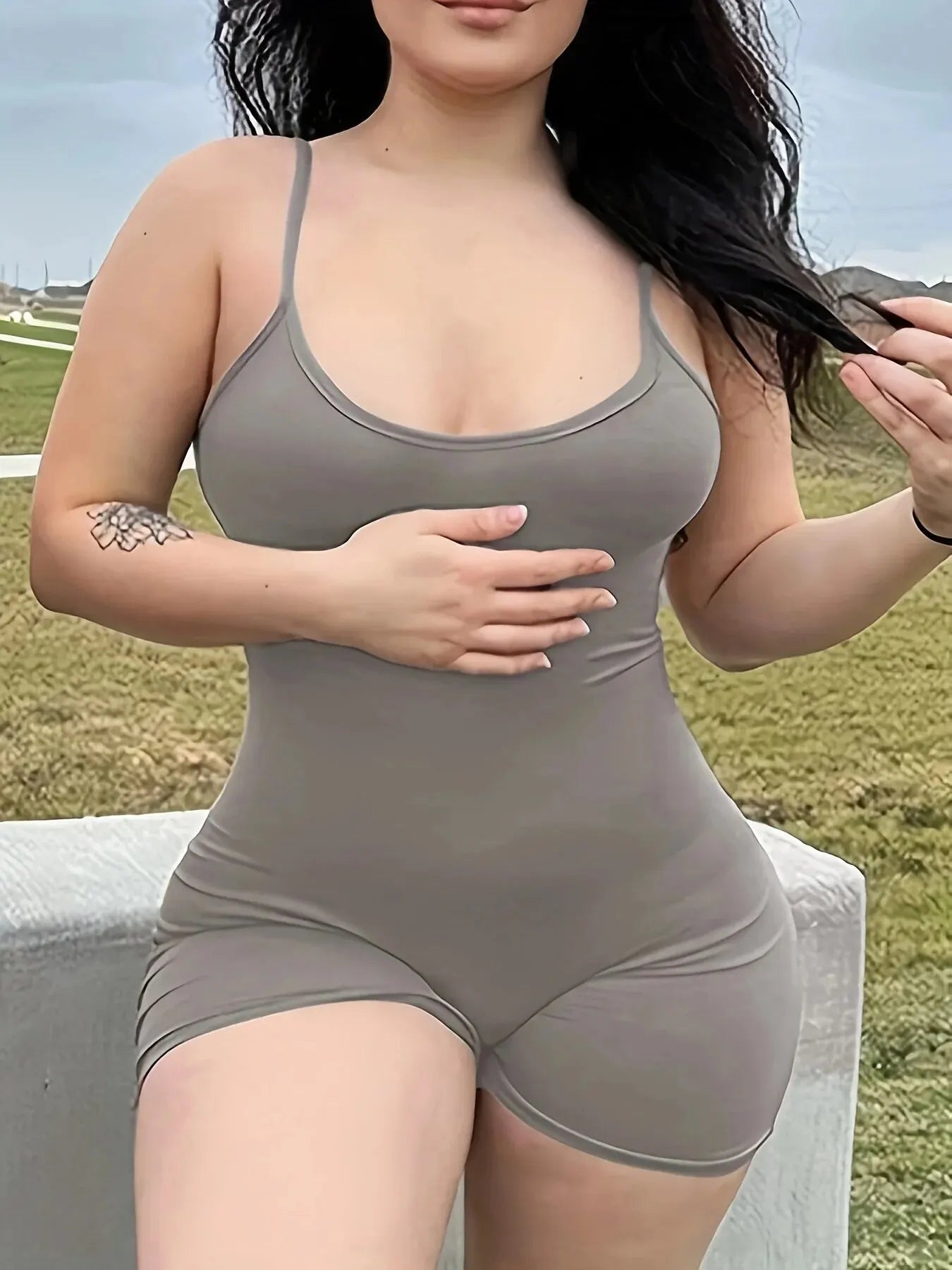 Dulzura Women Sleeveless Bodycon Basic Club Vacation Romper Playsuit 2024 Autumn Clothes Wholesale Items For Business