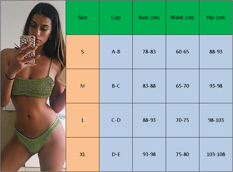 Yellow Ruffles Crochet Sexy Bikini Set Women Push-up Padded Bra Biquini Swimsuit Triangle Swimwear Bathing Suit Mujer