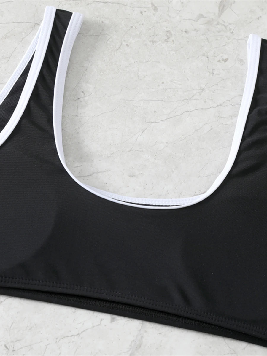 2026 Solid Sporty Two Piece Bikini Swimsuit Women Swimwear Female Bathers Bathing Swimming Swim Suit Beachwear