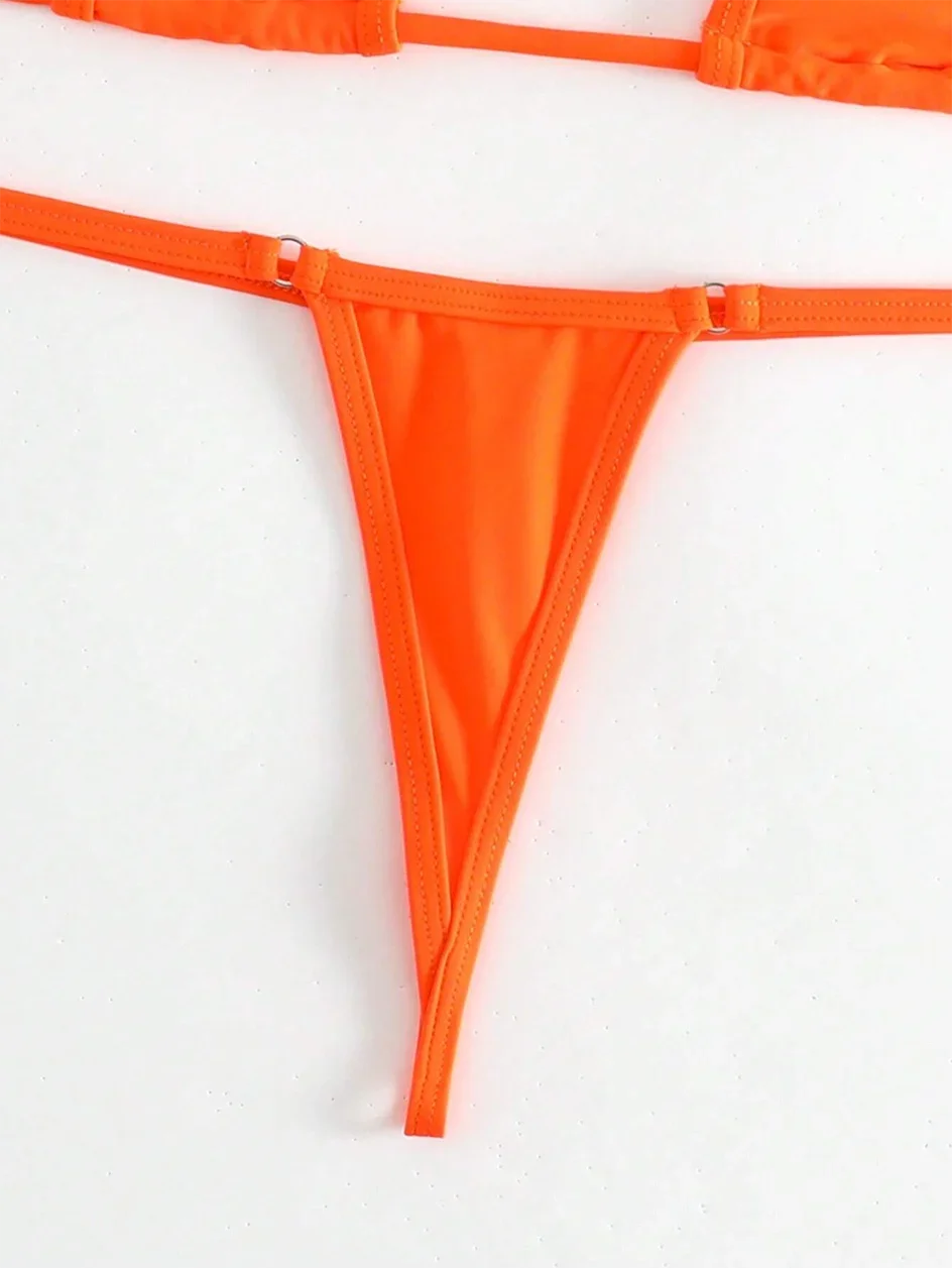Sexy Micro Bikini 2024 Women Swimsuit Female Swimwear Mini Thong Bikinis Set Halter Biquini Beach Wear Swimming for Bathing Suit