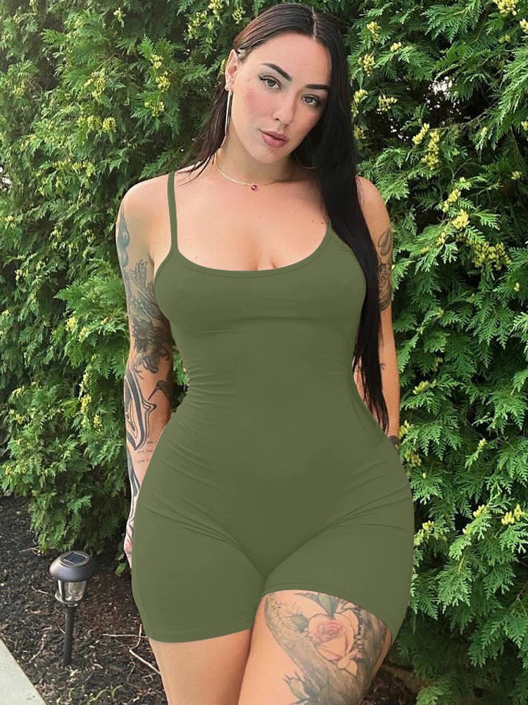 Dulzura Women Sleeveless Bodycon Basic Club Vacation Romper Playsuit 2024 Autumn Clothes Wholesale Items For Business