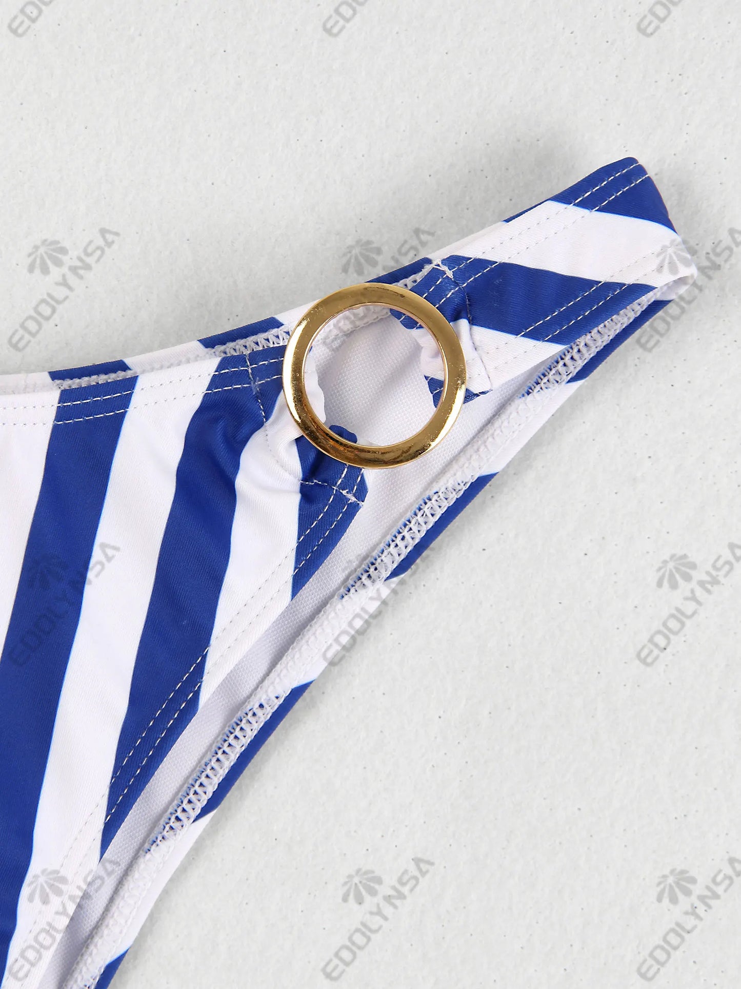 Striped 3 Piece Bikini O Ring Swimsuit with Mini Skirt Beach Cover up Block Color Bathing Suit 2025 New Monokini Beachwear K170