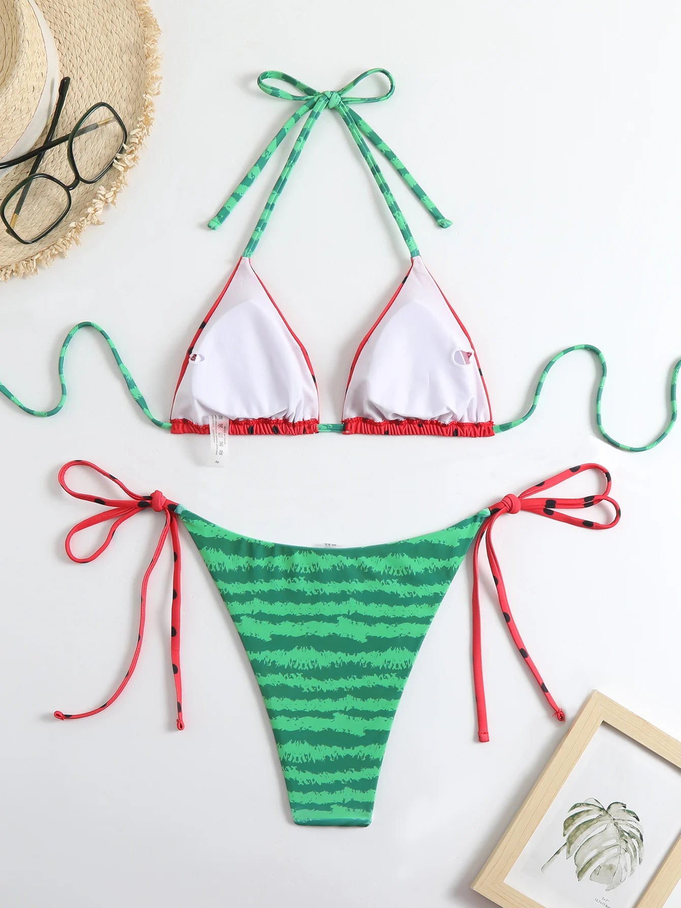 Triangle String Bikinis 2026 Halter Swimsuit Women Watermelon Sexy Swimwear Female Bathers Bathing Swimming Swim Suit Beachwear